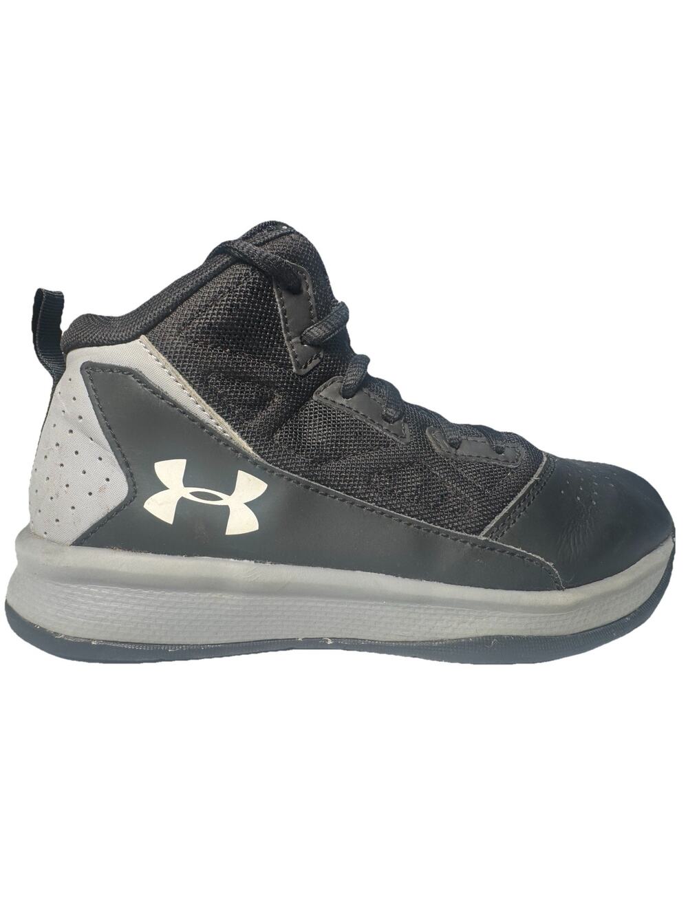 Under Armour Jet Mid Youth Basketball Shoes Black Gray Size 1.5Y